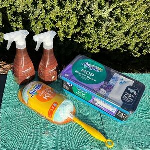 Method Wood Polish, Swiffer duster Kit & mop cloths-brand new-originally packed